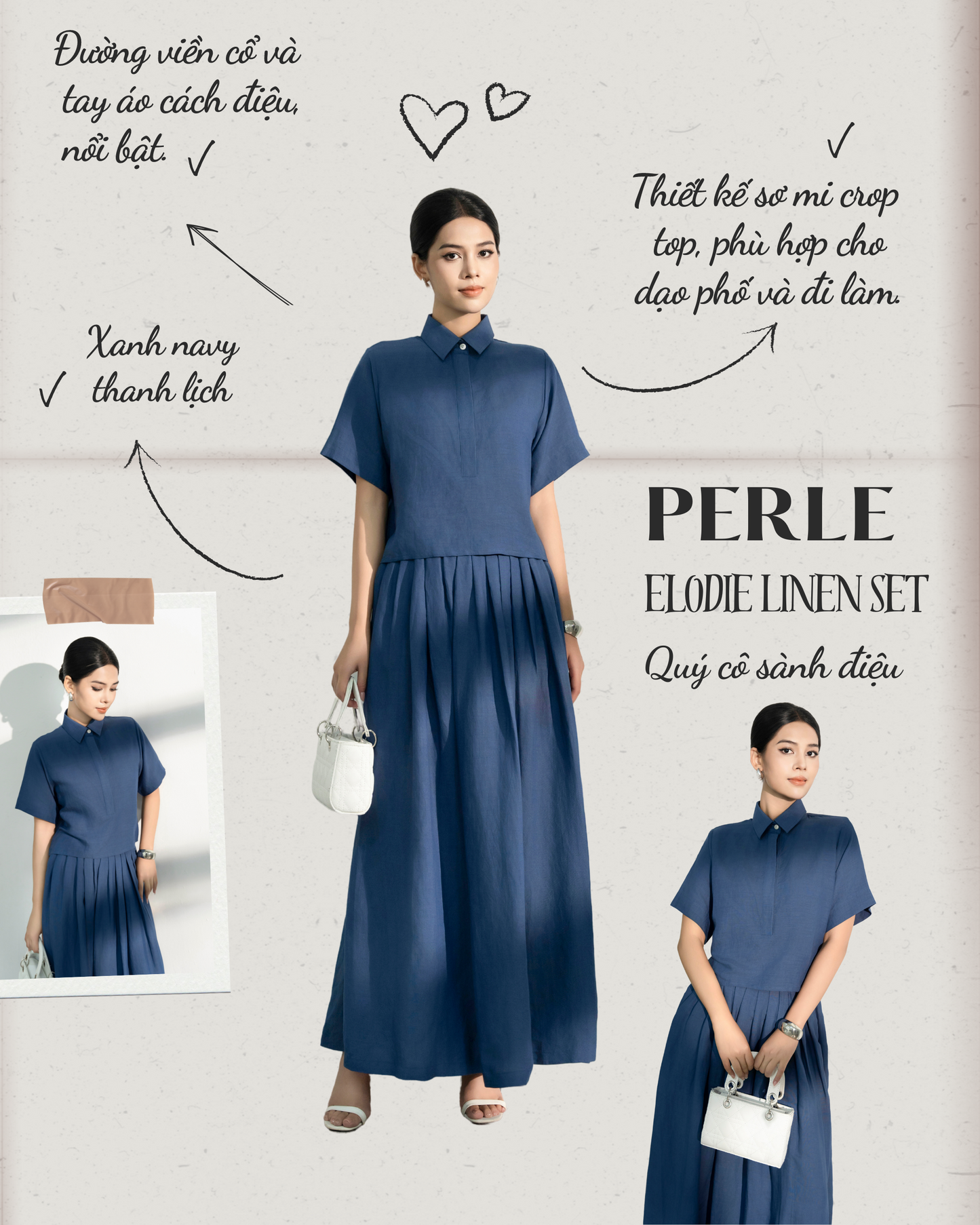 Áo Croptop Elodie Linen